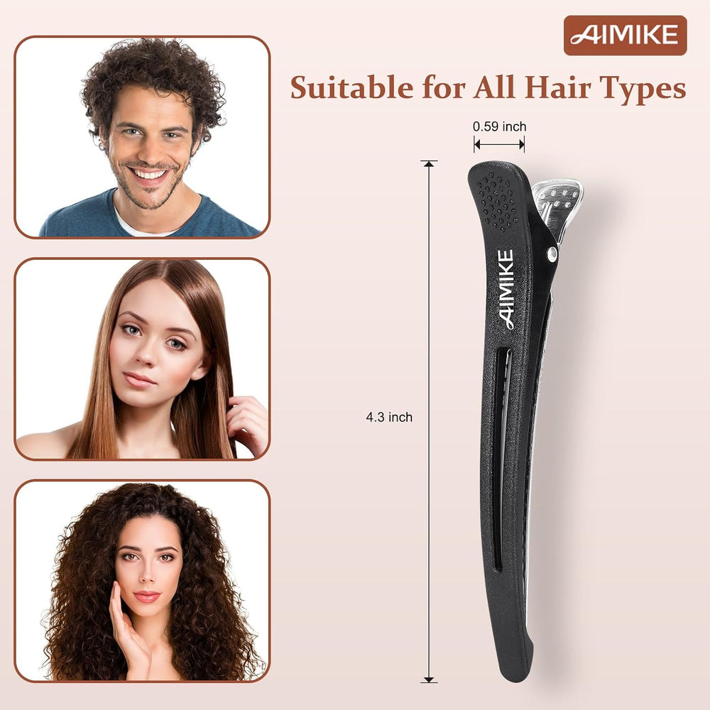 6-Piece Professional Hair Sectioning Clips – Non-Slip No-Trace Styling Clips