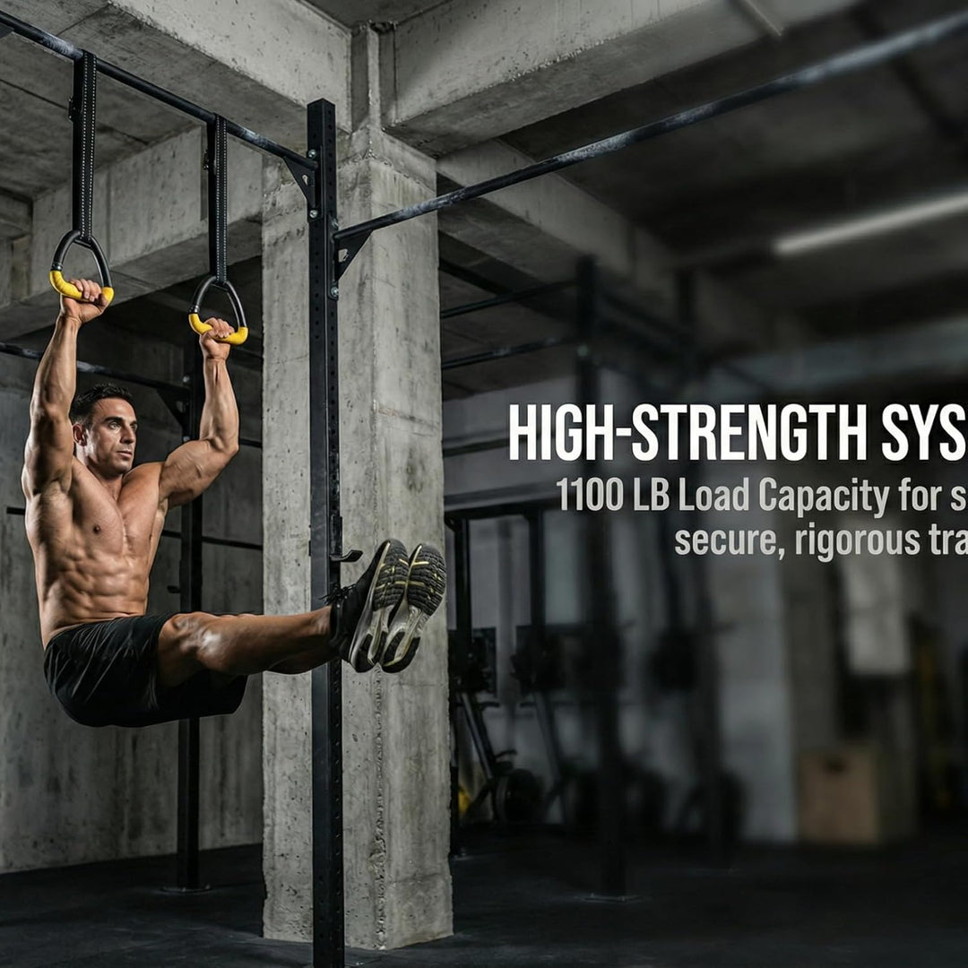 Gymnastic Rings for Home Gym – Adjustable Wooden Training Rings