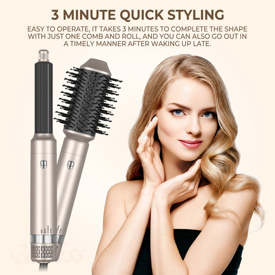 Professional 6-in-1 Hair Dryer, Straightener & Styling Brush