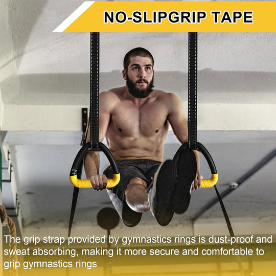 Gymnastic Rings for Home Gym – Adjustable Wooden Training Rings