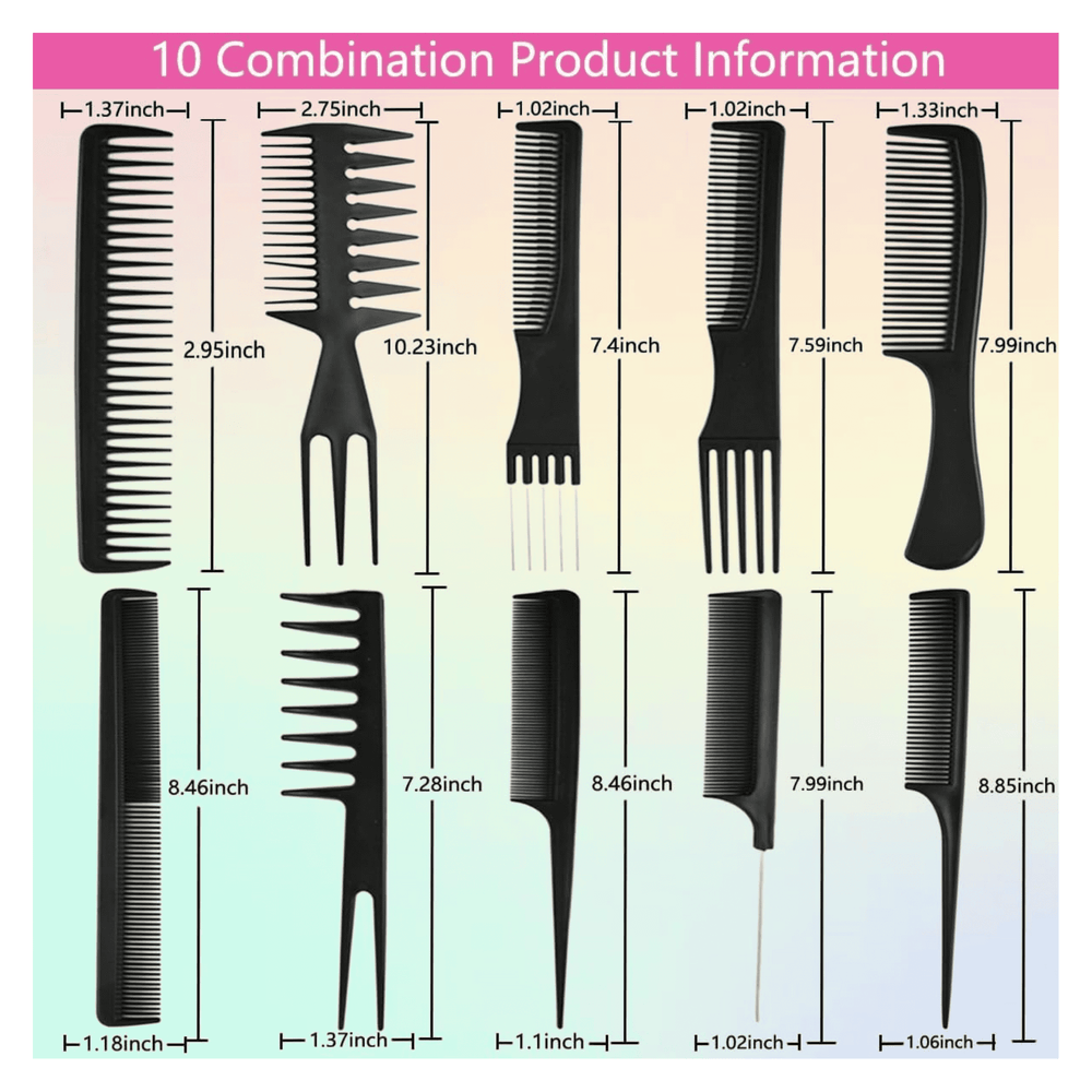 10-Piece Hair Comb Set