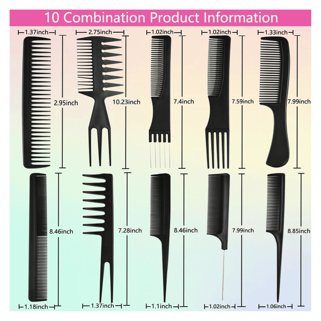 10-Piece Hair Comb Set