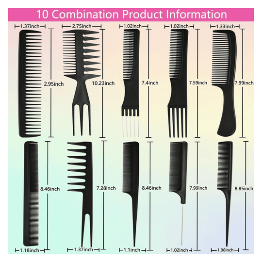 10-Piece Hair Comb Set