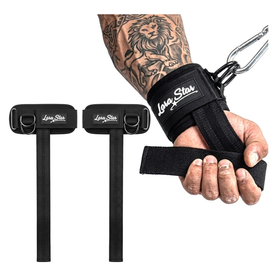 Premium Weight Lifting Straps with Heavy-Duty D-Ring